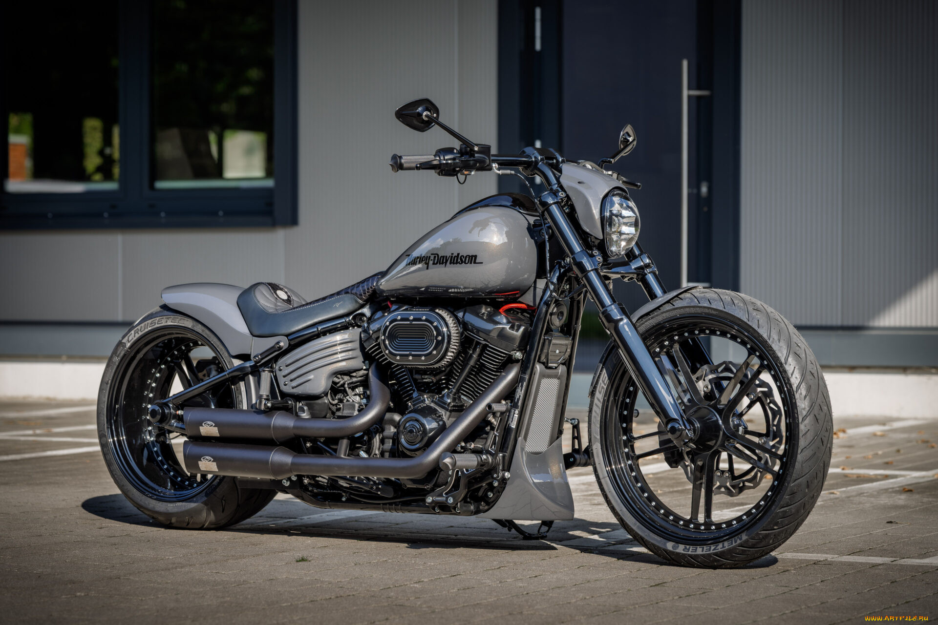 , harley-davidson, softail, breakout, 117, customized, custombikes, grey, hunter